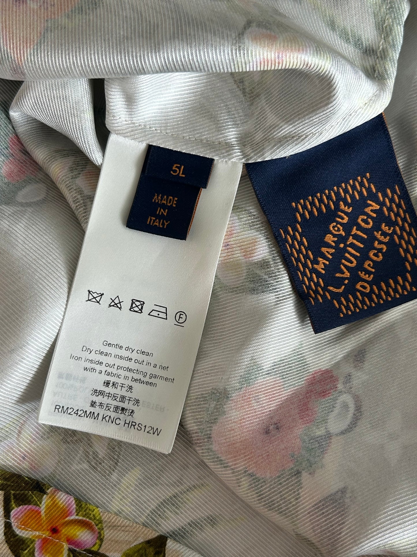 Louis Vuitton Beige Beach Monogram Silk Button Up Shirt