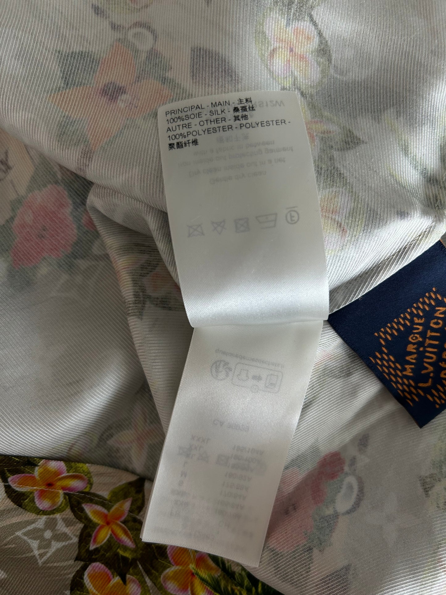 Louis Vuitton Beige Beach Monogram Silk Button Up Shirt