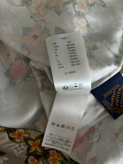 Louis Vuitton Beige Beach Monogram Silk Button Up Shirt