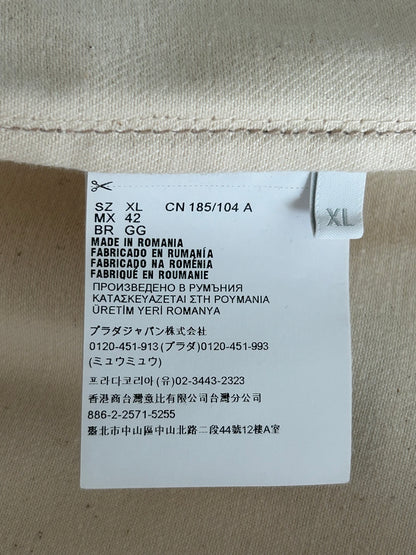 Prada Beige Logo Denim Button Up Shirt