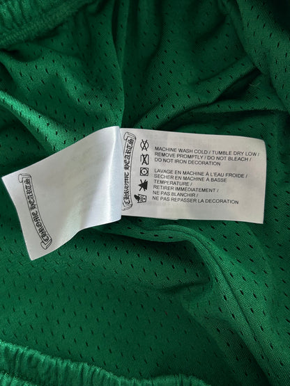 Chrome Hearts Green & Yellow Logo Mesh Shorts