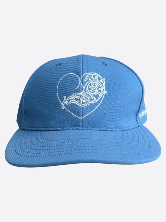 Chrome Hearts Blue & White Heart Logo Fitted Hat