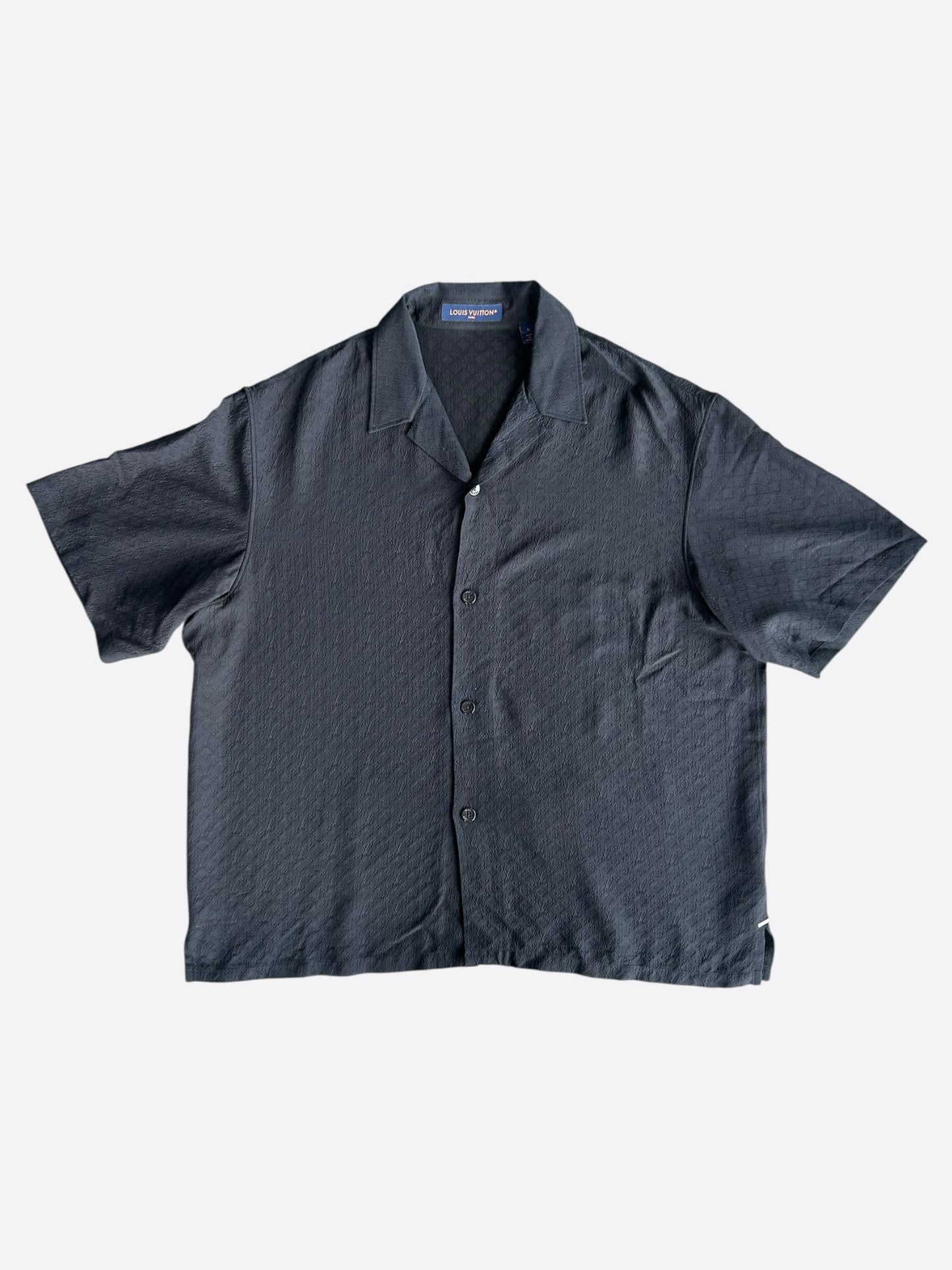 Louis Vuitton Black Mini Monogram Silk Button Up Shirt