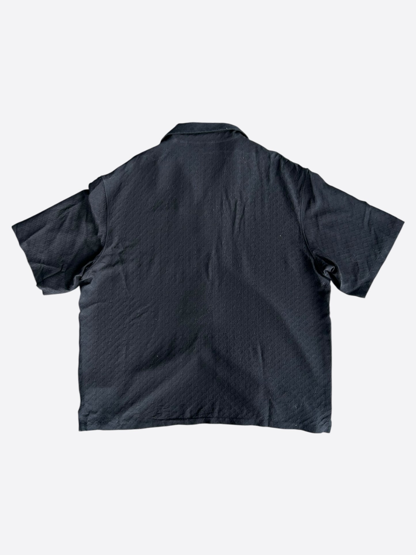 Louis Vuitton Black Mini Monogram Silk Button Up Shirt