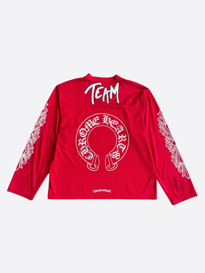 Chrome Hearts Matty Boy Red Form Mesh Jersey Longsleeve T-Shirt