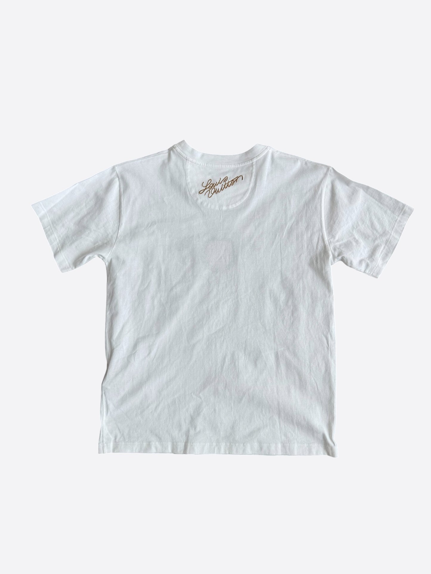Louis Vuitton White & Multicolor Crest Logo T-Shirt