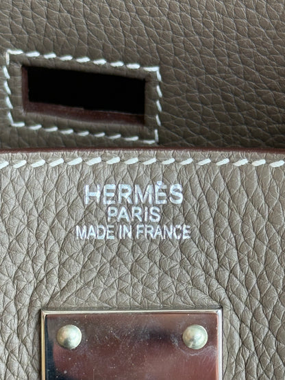 Hermes Etoupe Togo & Palladium Hardware HAC Birkin 50