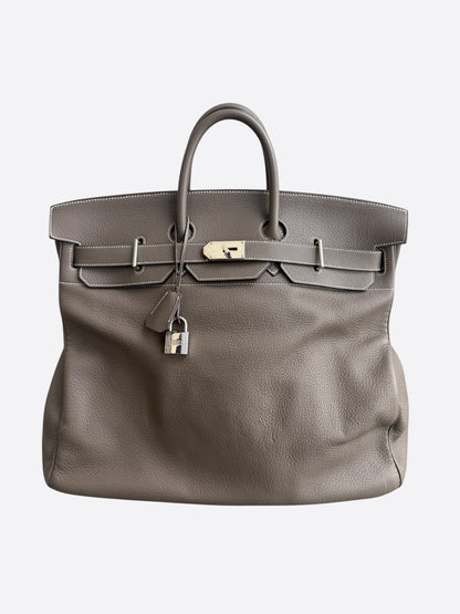Hermes Etoupe Togo & Palladium Hardware HAC Birkin 50