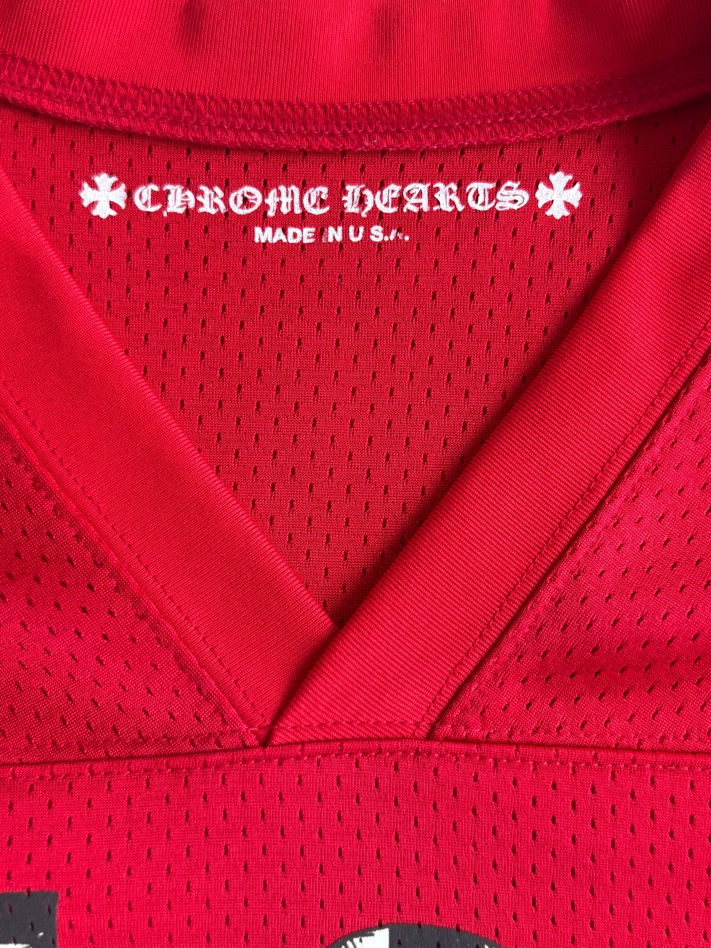 Chrome Hearts Matty Boy Red Form Mesh Jersey Longsleeve T-Shirt