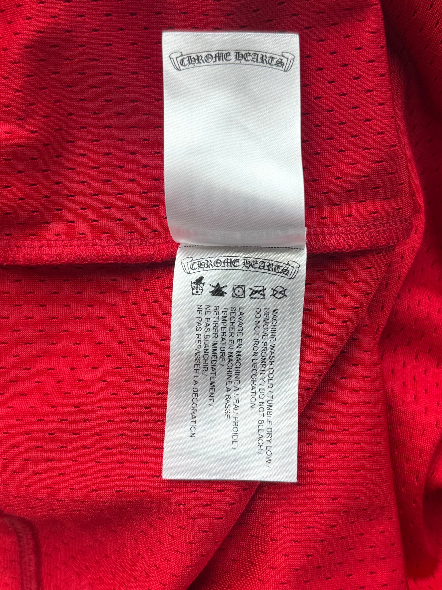 Chrome Hearts Matty Boy Red Form Mesh Jersey Longsleeve T-Shirt