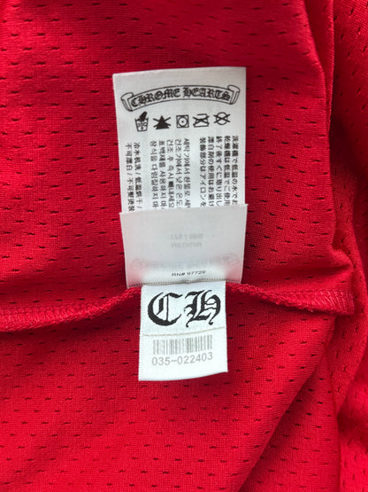 Chrome Hearts Matty Boy Red Form Mesh Jersey Longsleeve T-Shirt