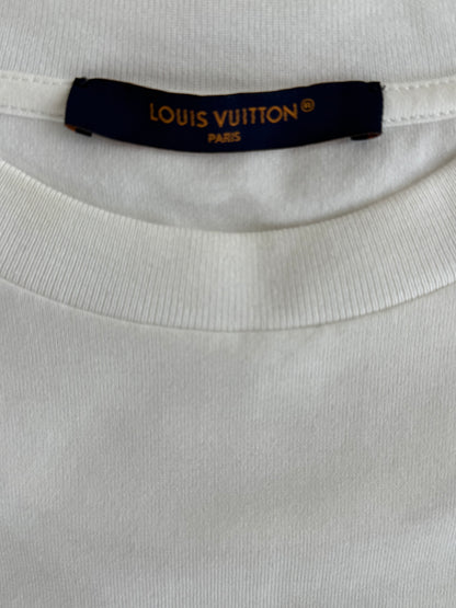 Louis Vuitton White & Multicolor Crest Logo T-Shirt