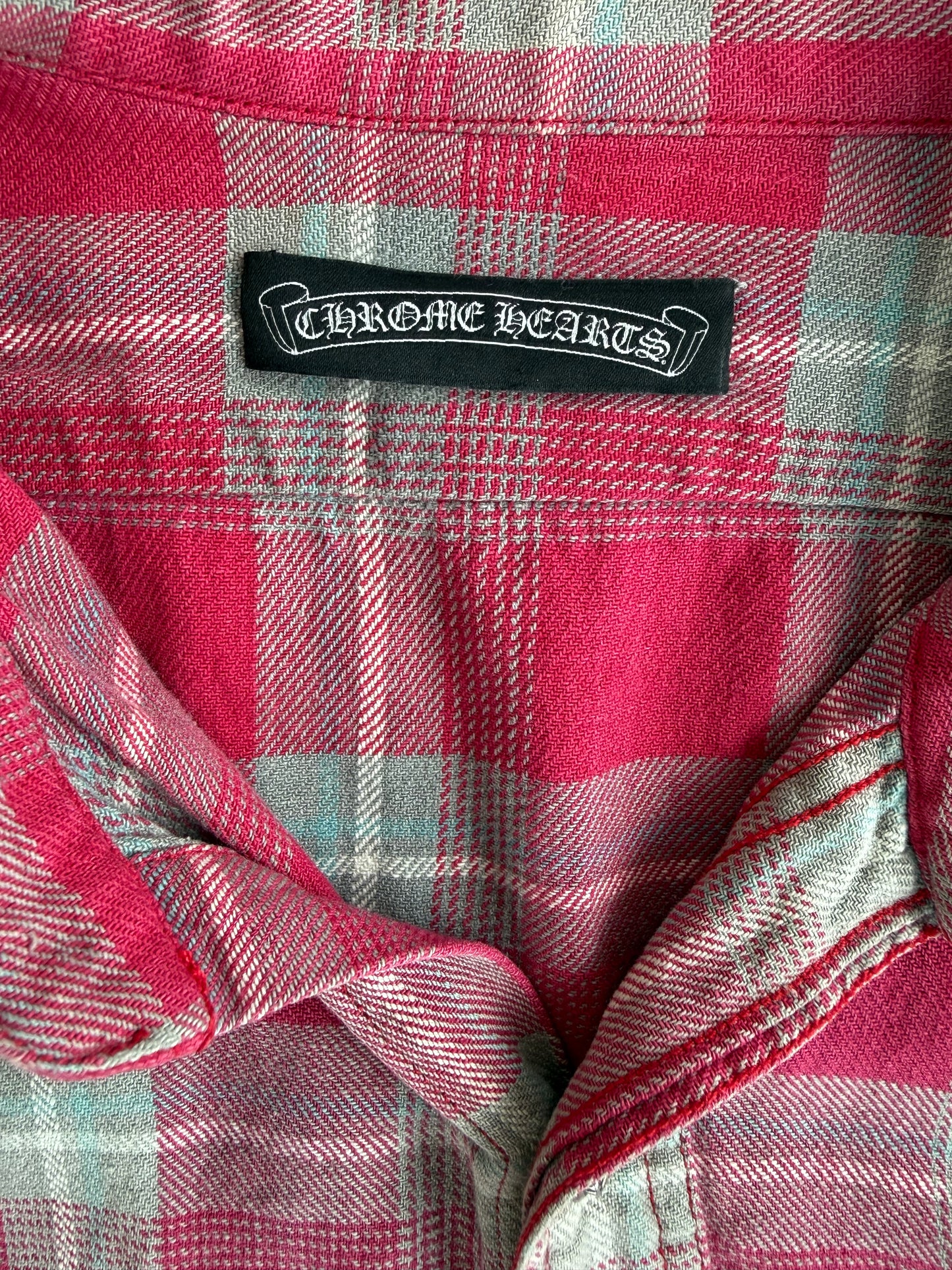 Chrome Hearts Red & Black Cross Patch Flannel