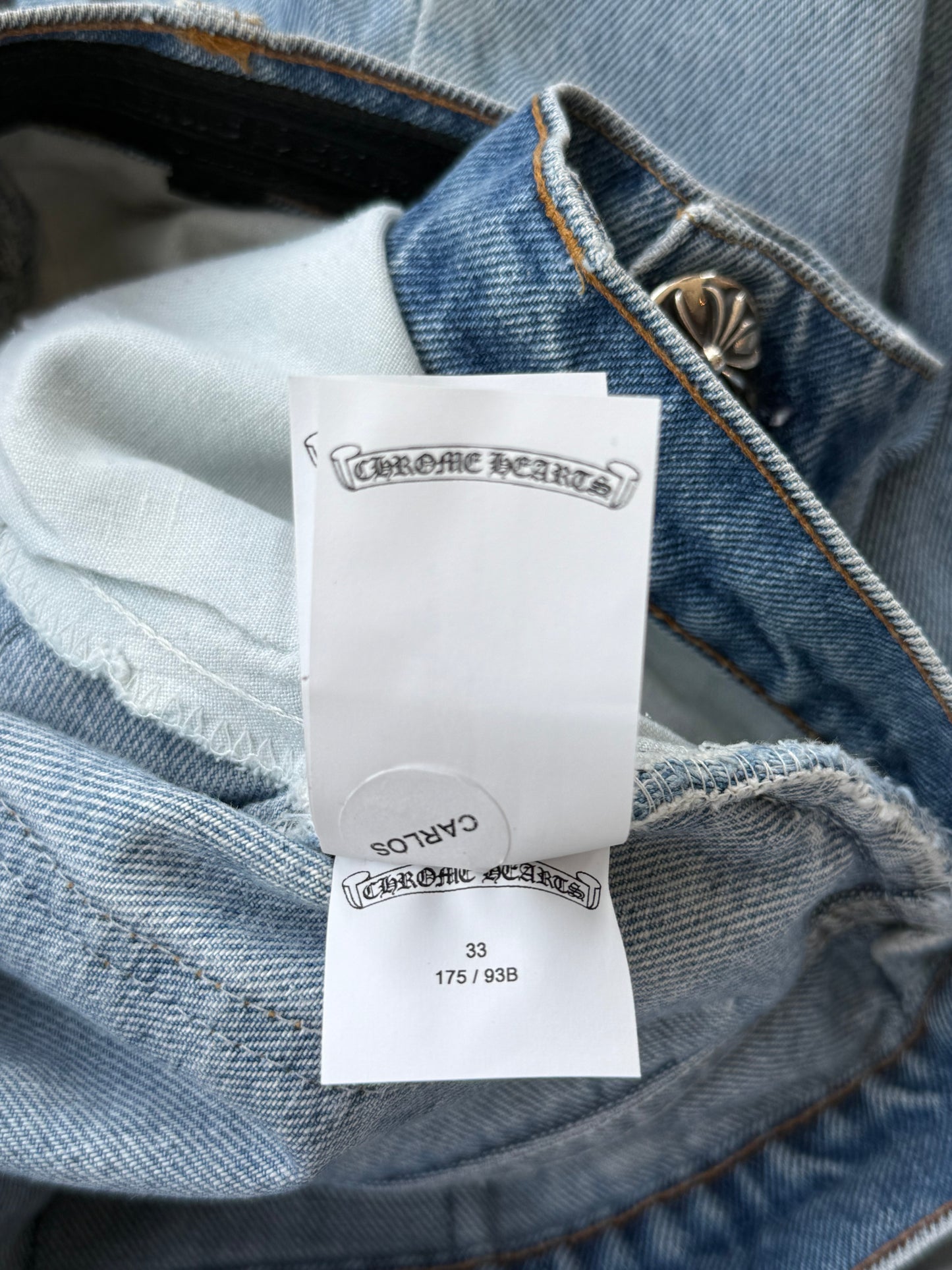 Chrome Hearts Levis Blue & Black Cross Patch Jeans