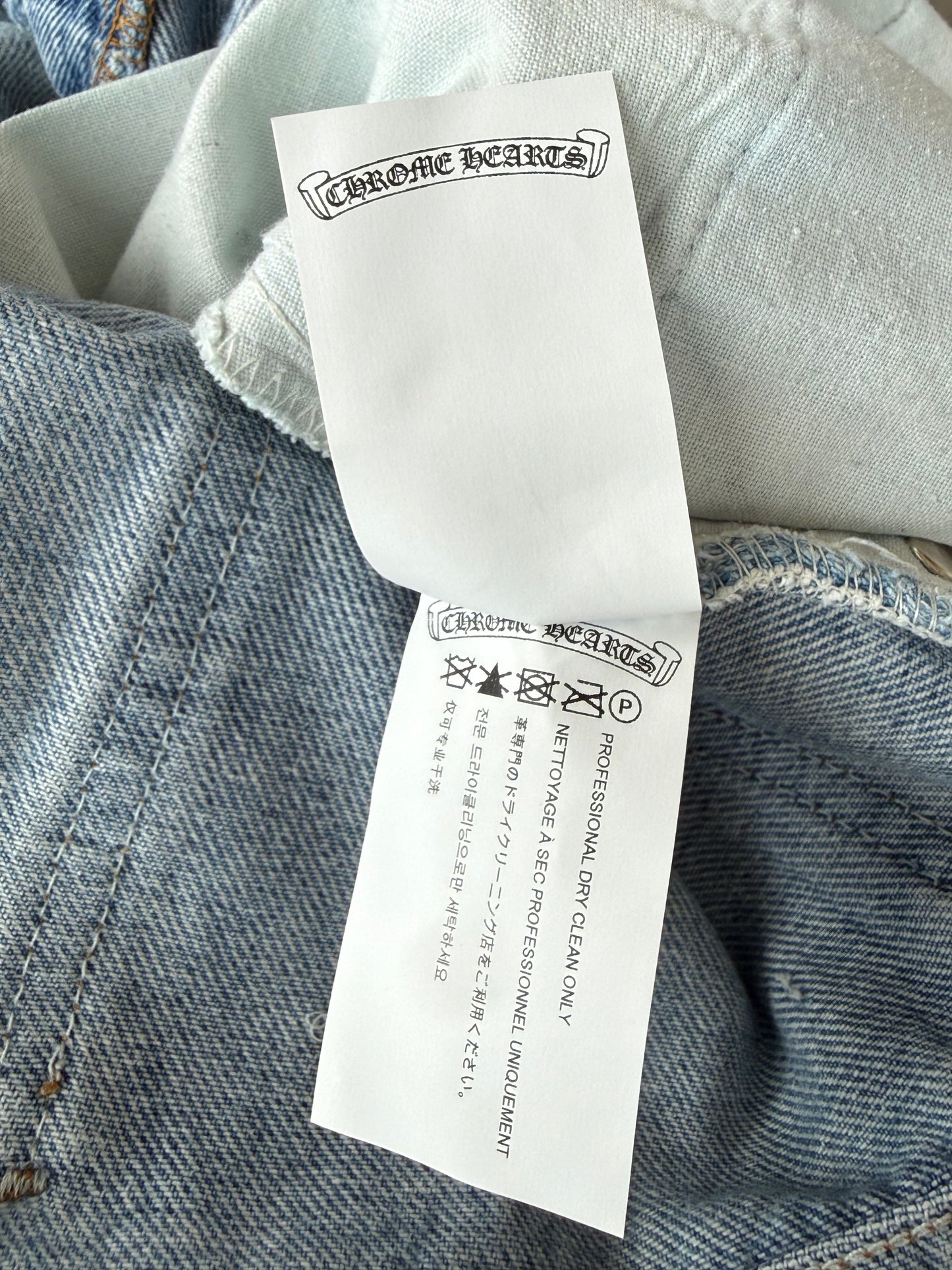 Chrome Hearts Levis Blue & Black Cross Patch Jeans
