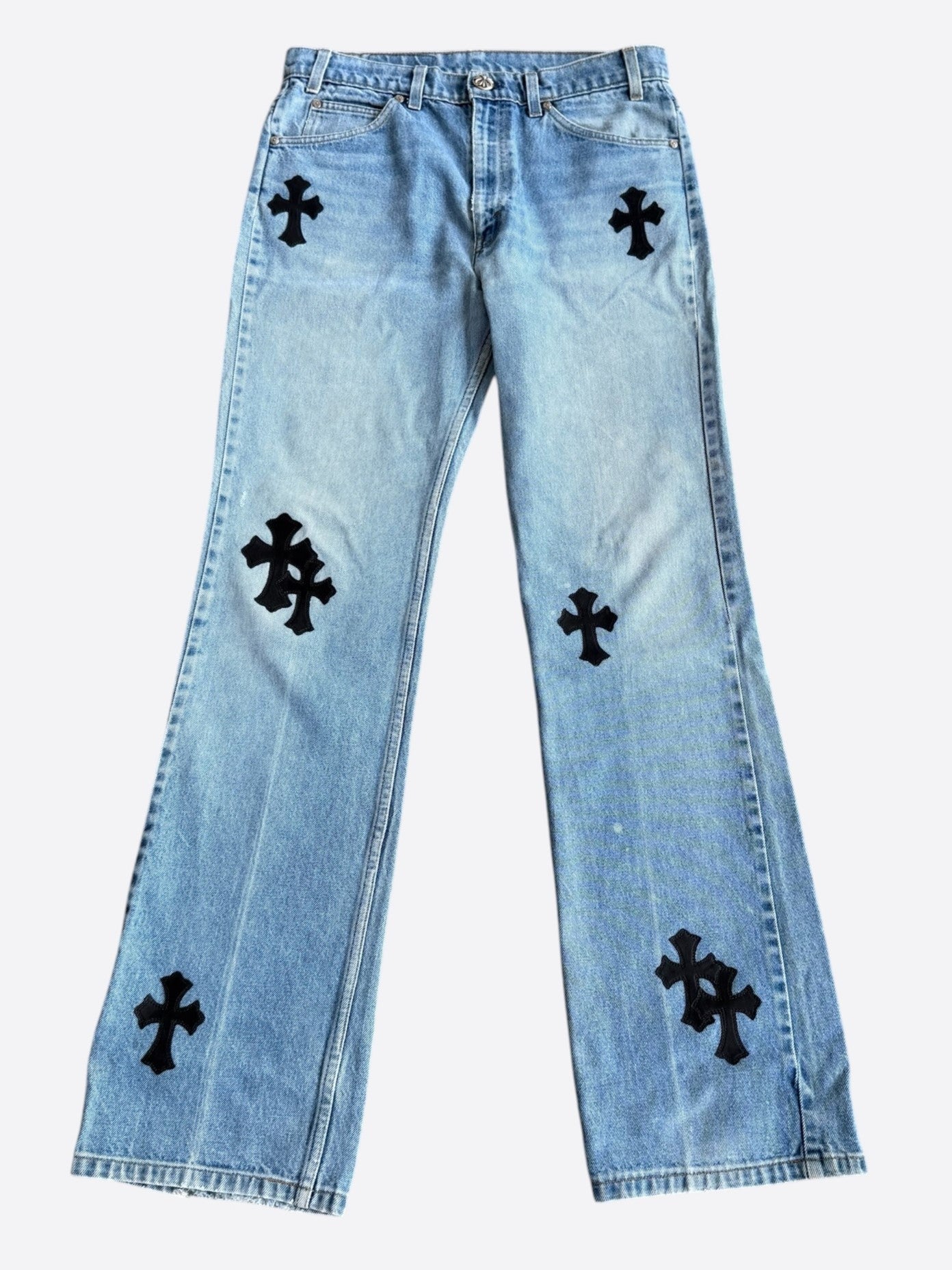 Chrome Hearts Levis Blue & Black Cross Patch Jeans