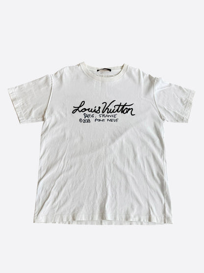 Louis Vuitton White Pont Neuf Embroidered T-Shirt