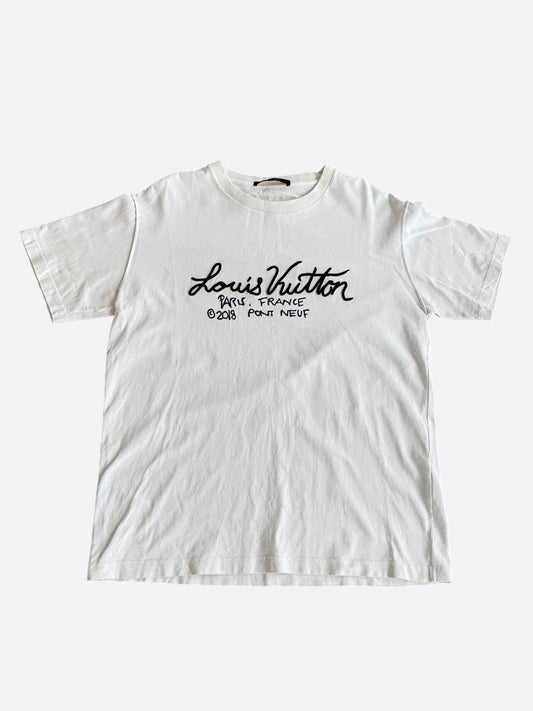 Louis Vuitton White Pont Neuf Embroidered T-Shirt