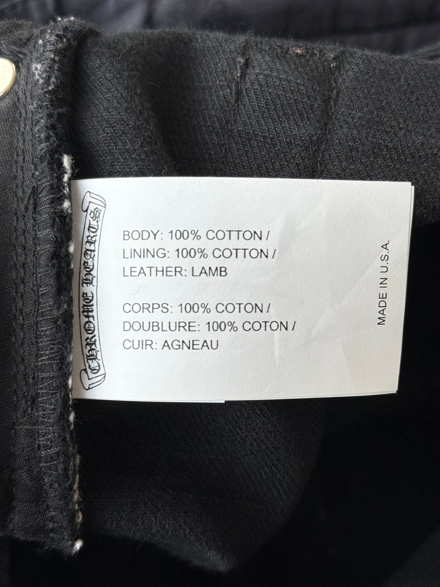 Chrome Hearts Black Cross Patch Jeans