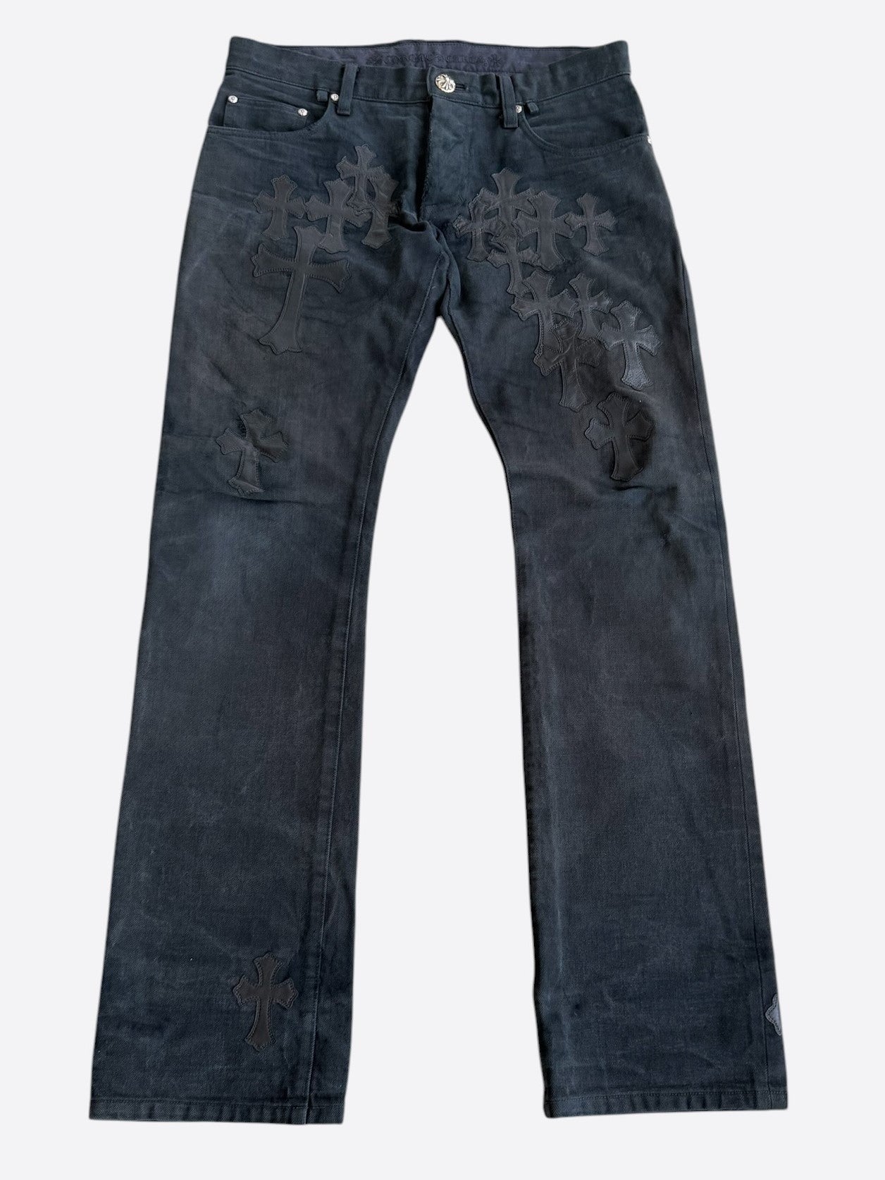 Chrome Hearts Black Cross Patch Jeans