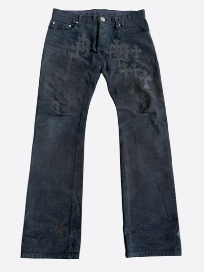Chrome Hearts Black Cross Patch Jeans