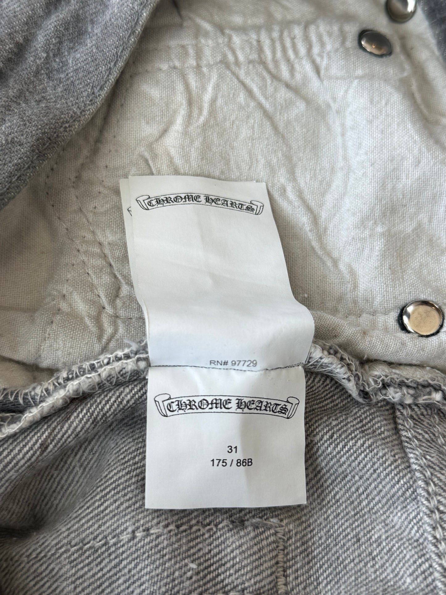 Chrome Hearts Levis Grey & Black Cross Patch Jeans