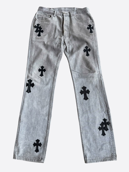 Chrome Hearts Levis Grey & Black Cross Patch Jeans