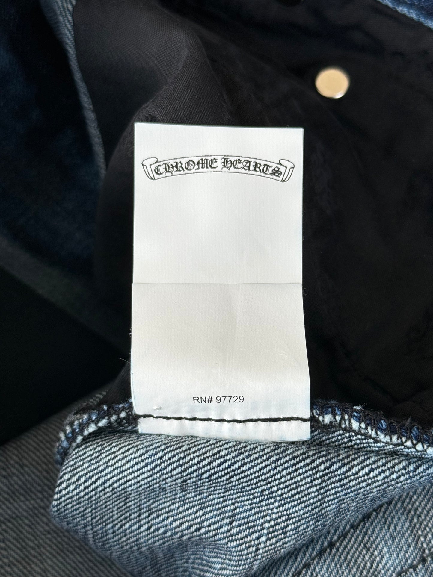 Chrome Hearts Blue & Black Cross Patch Denim Shorts
