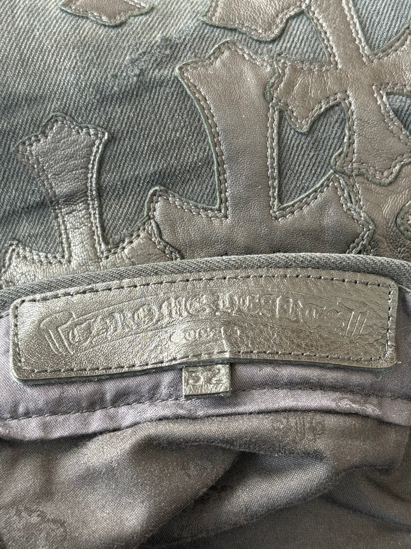 Chrome Hearts Black Cross Patch Jeans