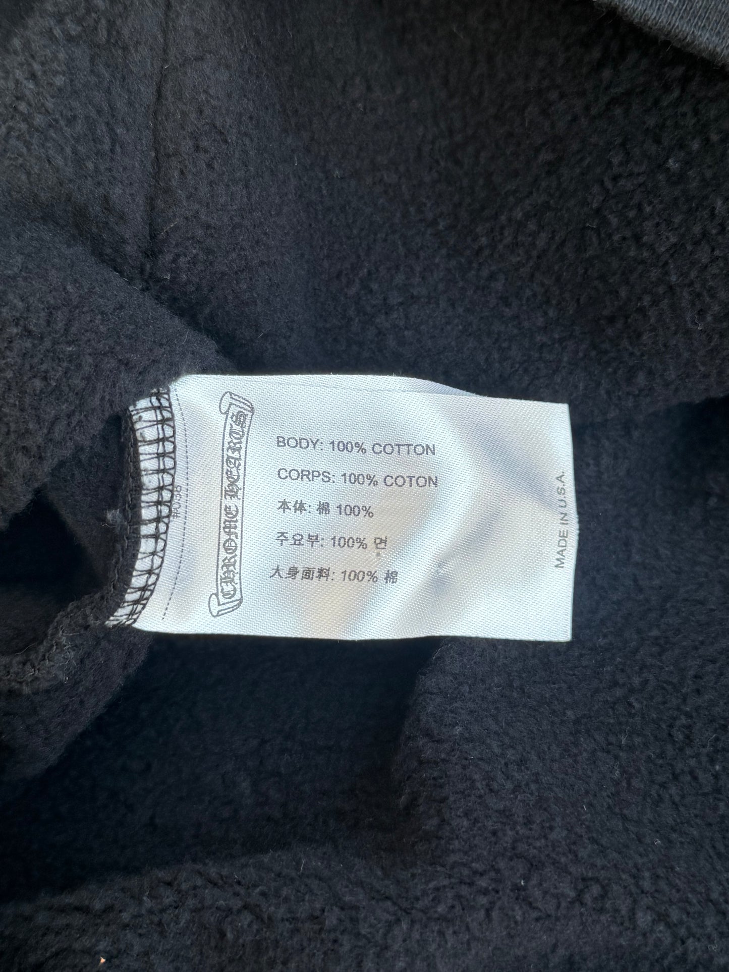 Chrome Hearts Black & Blue Vertical Logo Hoodie