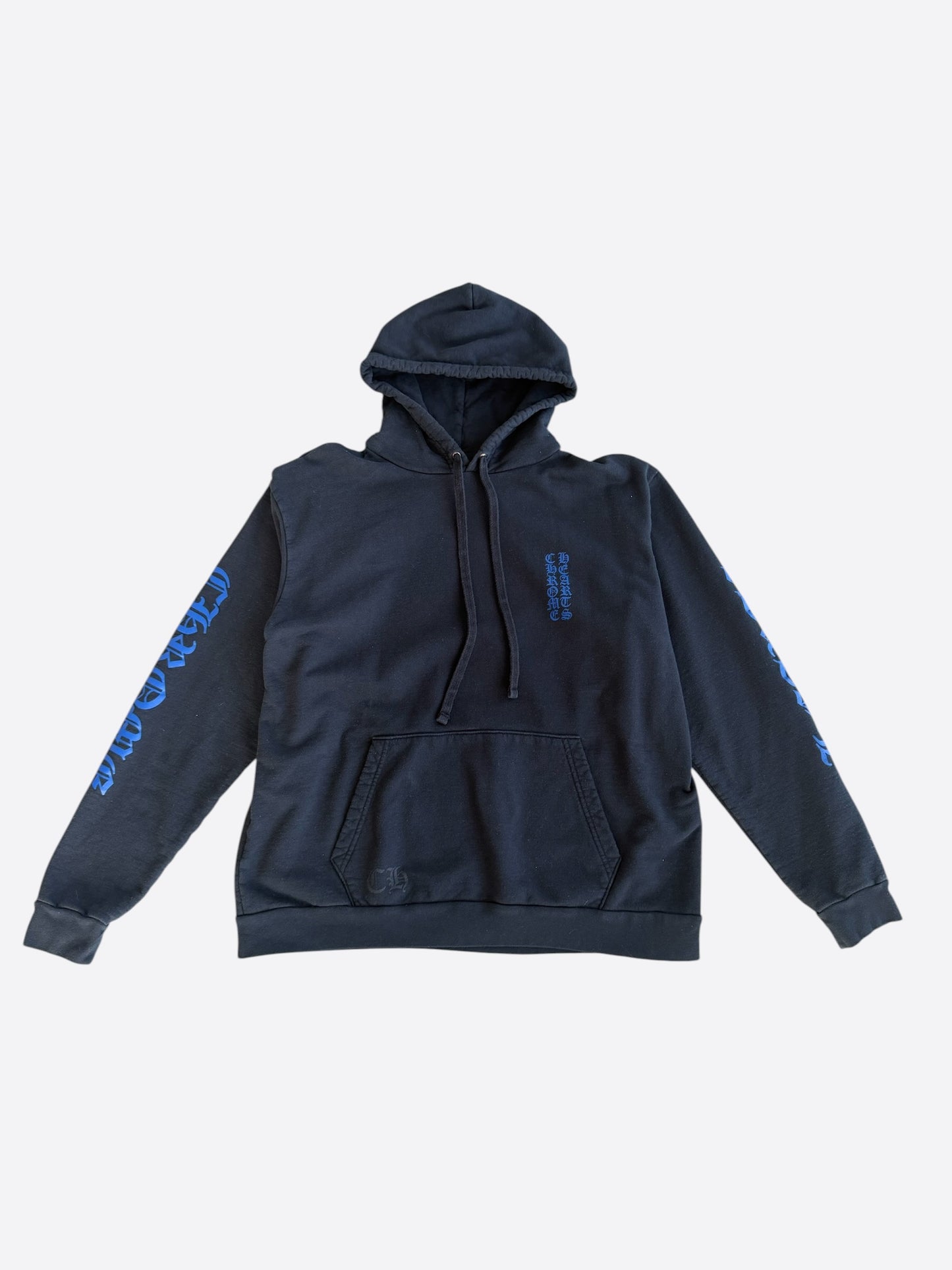 Chrome Hearts Black & Blue Vertical Logo Hoodie