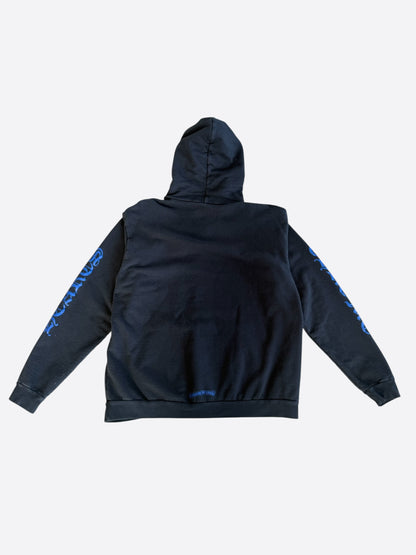 Chrome Hearts Black & Blue Vertical Logo Hoodie