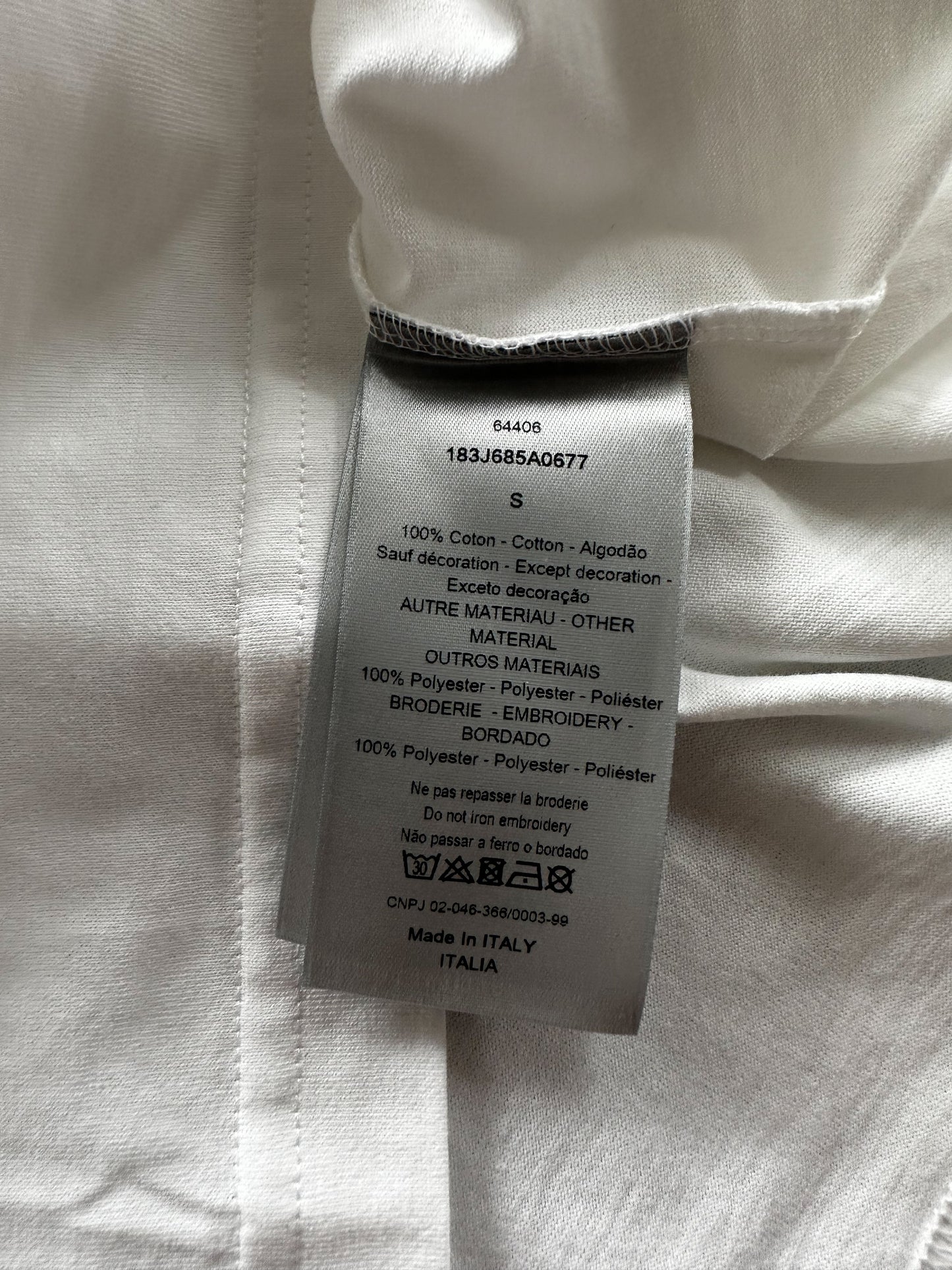 Dior White & Navy Embroidered Logo T-Shirt