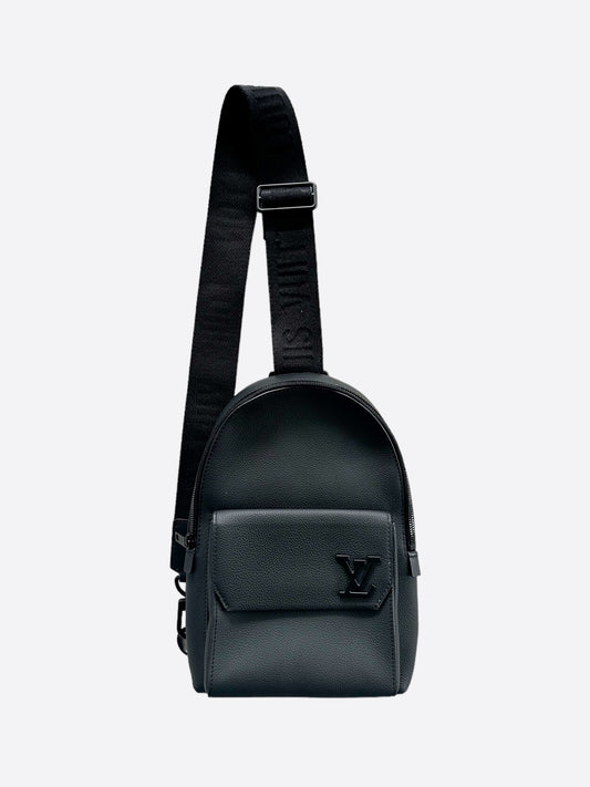 Louis Vuitton Black Aerogram Pilot Sling Bag