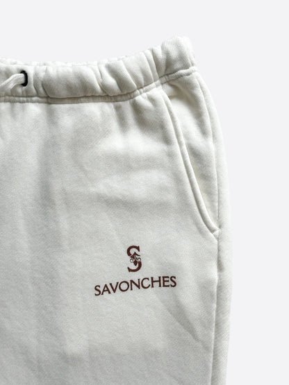 Savonches White & Brown Logo Sweatpants