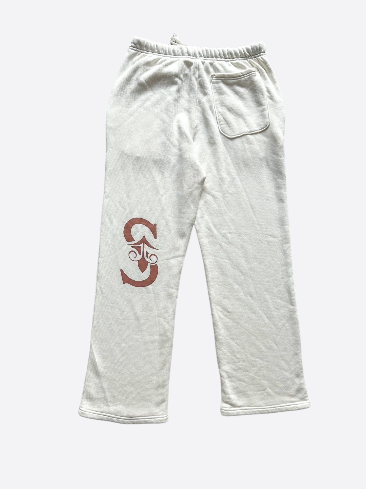 Savonches White & Brown S Logo Sweatpants