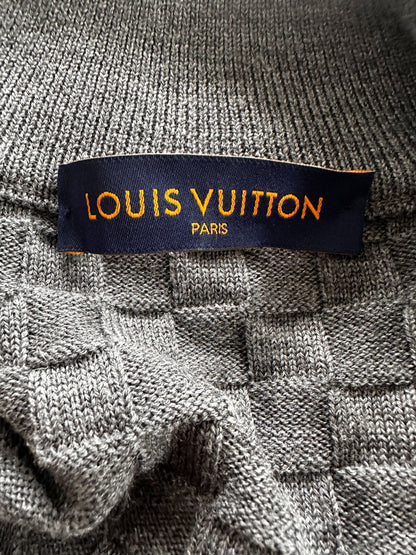 Louis Vuitton Grey Damier Zip Up Cardigan