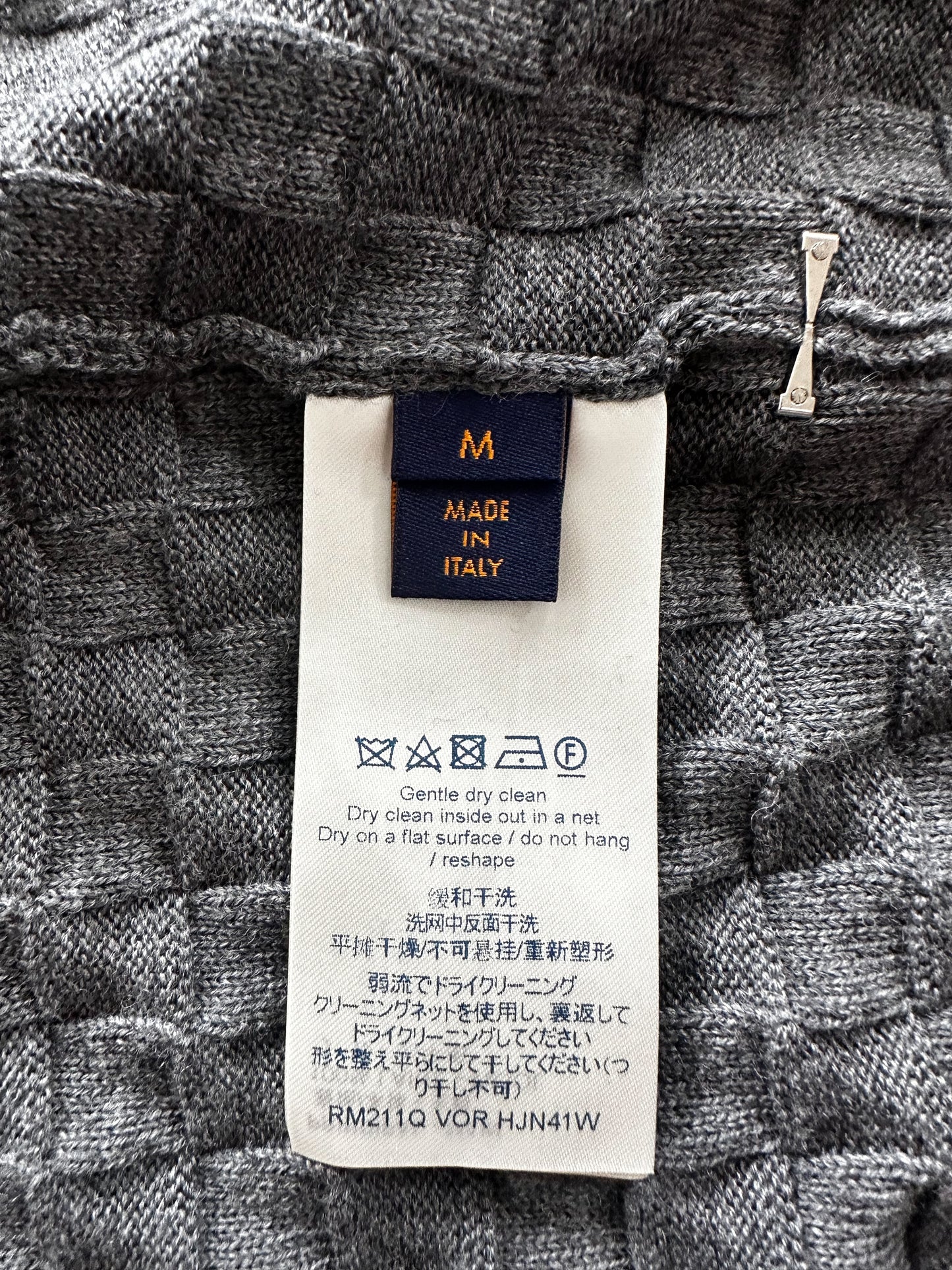 Louis Vuitton Grey Damier Zip Up Cardigan