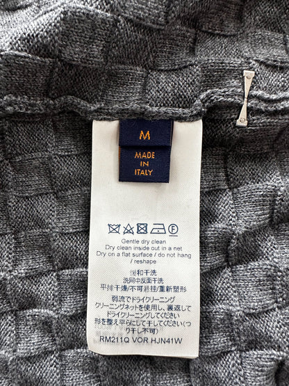 Louis Vuitton Grey Damier Zip Up Cardigan