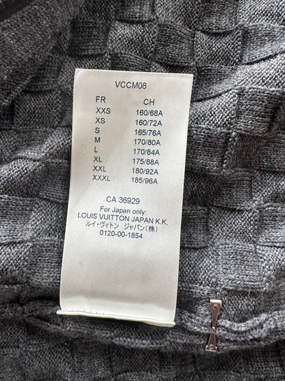 Louis Vuitton Grey Damier Zip Up Cardigan