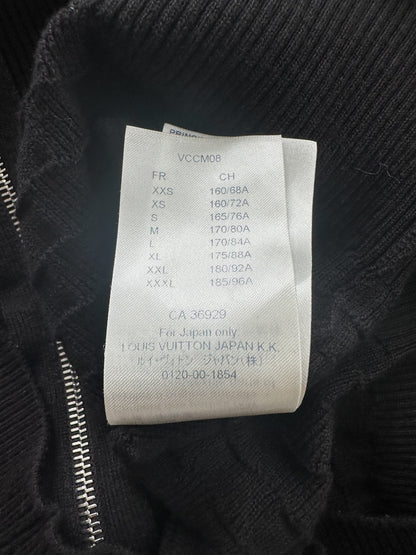 Louis Vuitton Black Damier Zip Up Cardigan