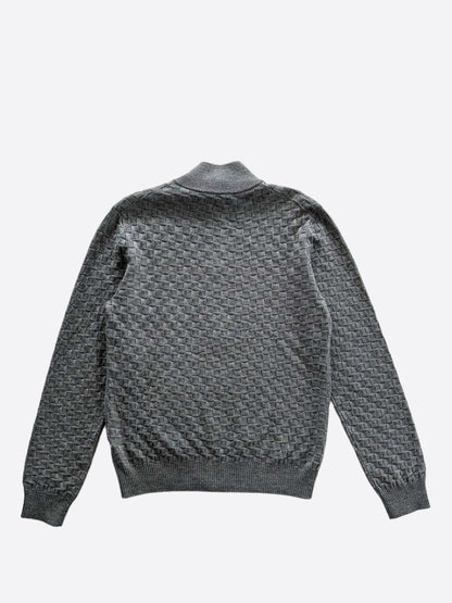 Louis Vuitton Grey Damier Zip Up Cardigan