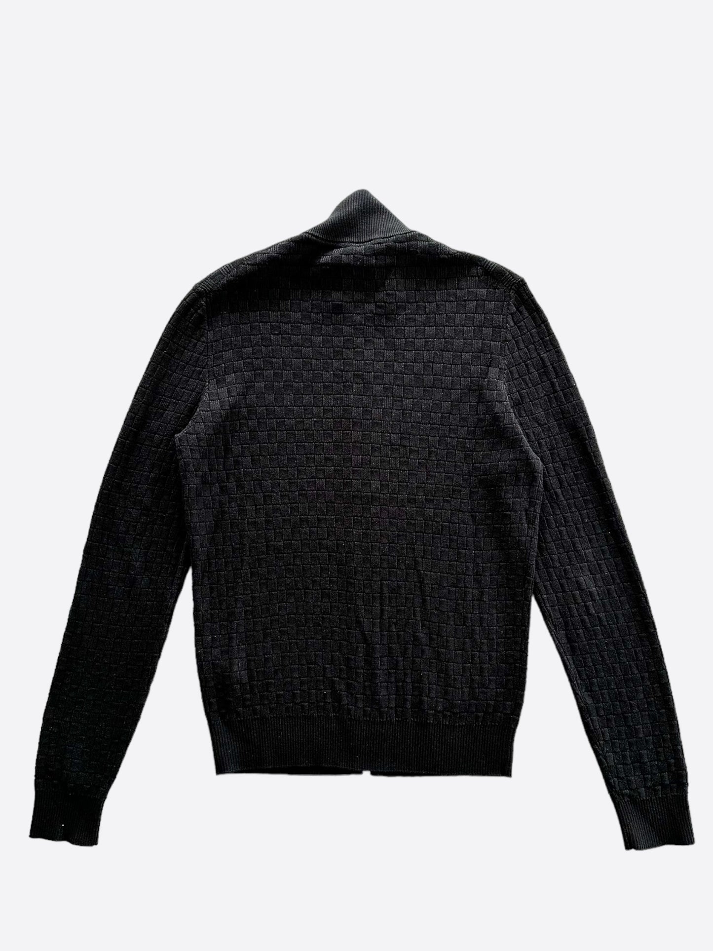 Louis Vuitton Black Damier Zip Up Cardigan