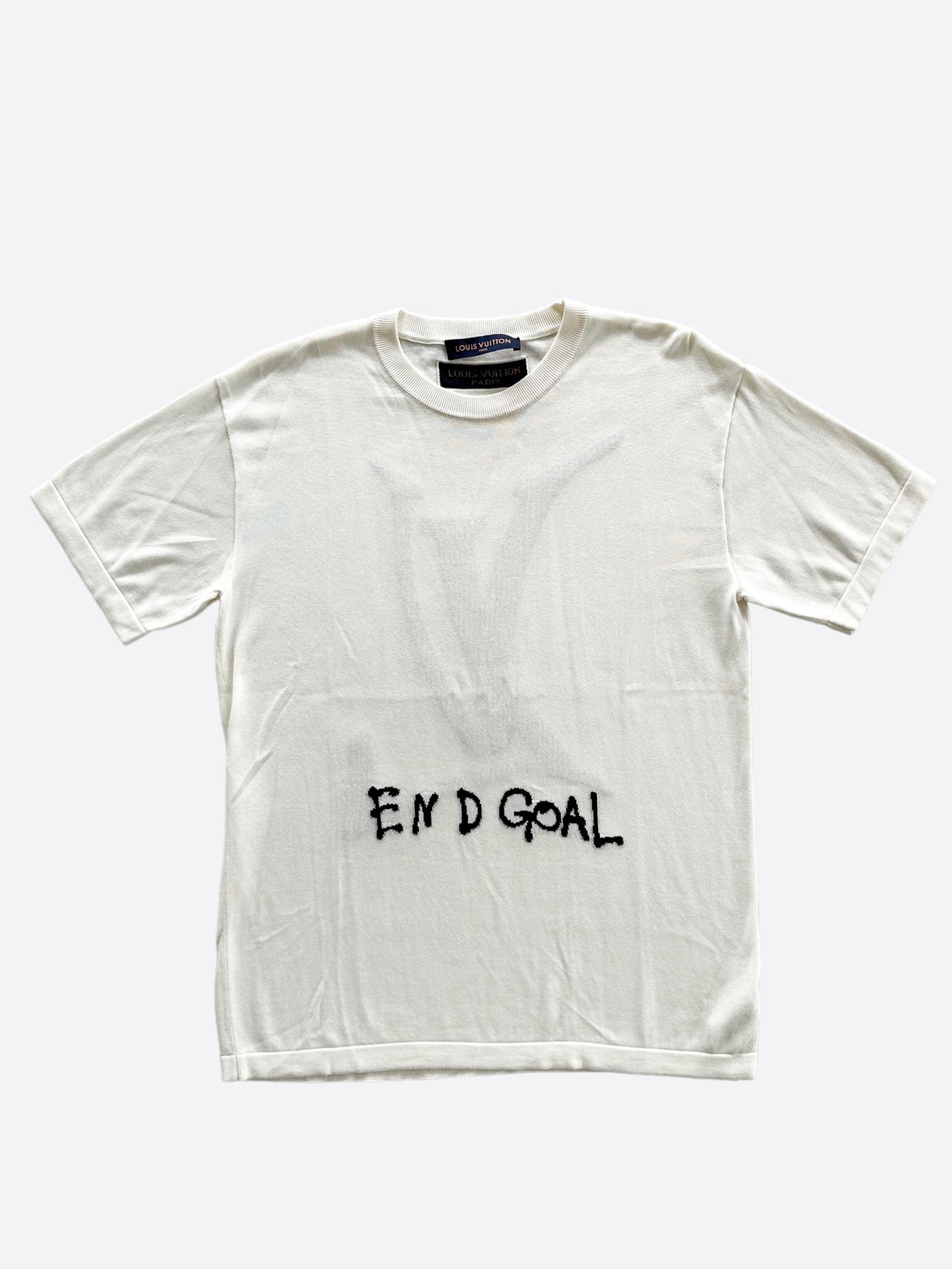 Louis Vuitton White Endgoal Intarsia T-Shirt