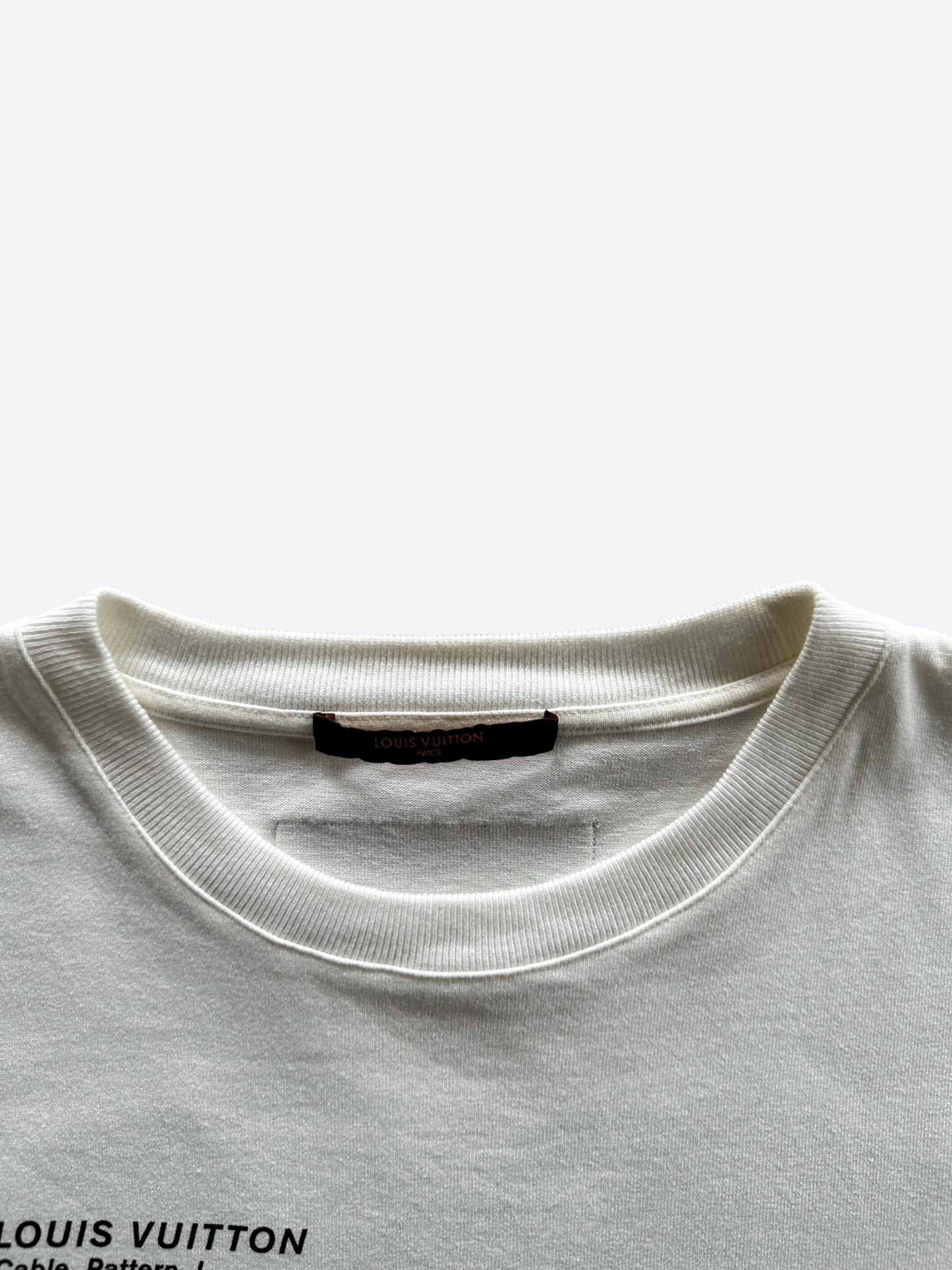 Louis Vuitton White Cable Pattern T-Shirt