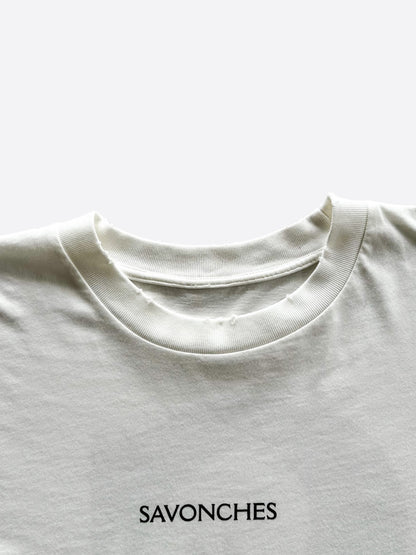 Savonches White & Grey Blurred S Logo T-Shirt