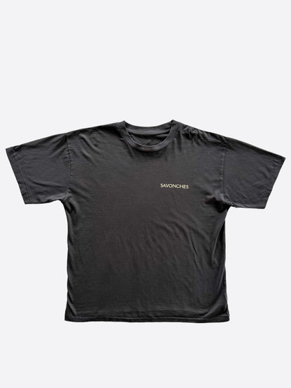 Savonches Washed Black & Gold Blurred Double S Logo T-Shirt