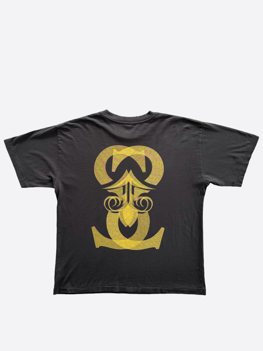 Savonches Washed Black & Gold Blurred Double S Logo T-Shirt