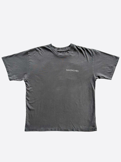 Savonches Grey Tonal Blurred Double S Logo T-Shirt