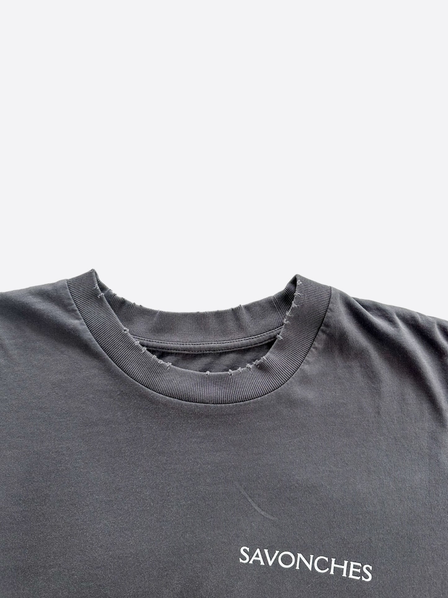 Savonches Grey Tonal Blurred Double S Logo T-Shirt